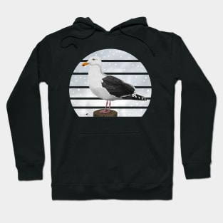 Seagull Winter Snow Bird Watching Birding Ornithologist Gift Hoodie